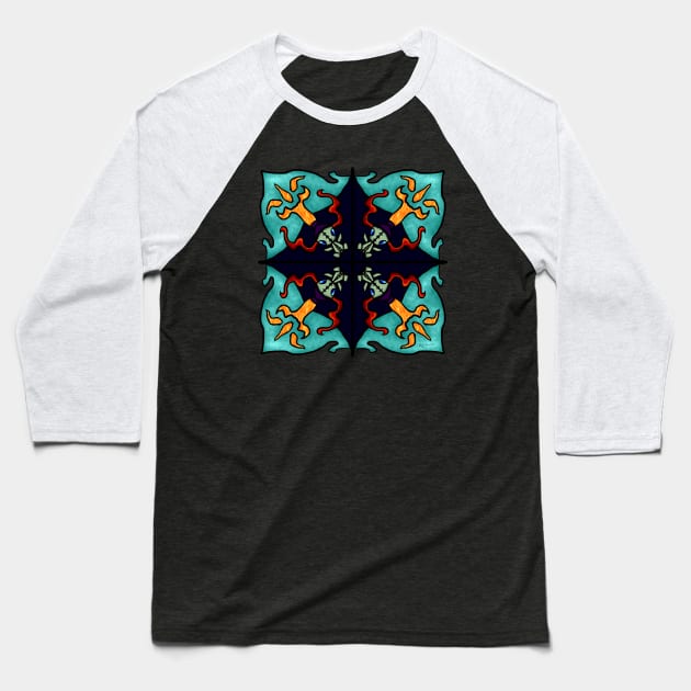 Voodoo Dolly Mandala Baseball T-Shirt by Magickal Vision: The Art of Jolie E. Bonnette